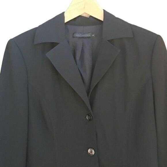 Guess Collection Blazer Boyfriend Single Breasted Boxy Button Career Black L - Picture 4 of 8